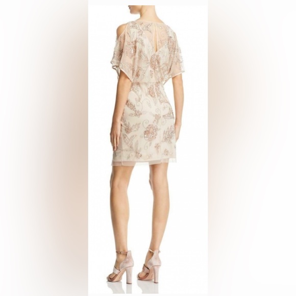 NWT Aidan Mattox Slit-Sleeve Beaded Blouson Dress size 4 - Picture 3 of 8